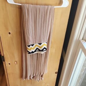 Pleated Tan Skirt with Chevron Accent